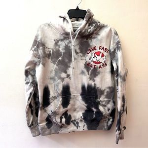 ALF tie dye live fast eat Ass hoodie size medium